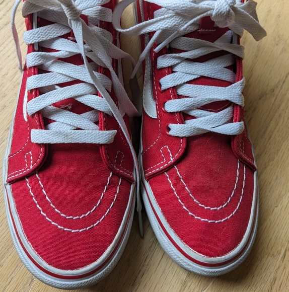 Vans Sk8 Hi Top Sneaker red size 7 - Picture 2 of 8